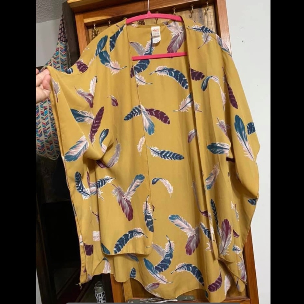 Feather kimono cardigan
